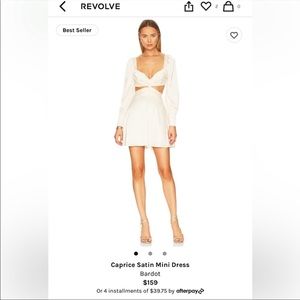 NWT Bardot Caprice Satin Mini Dress